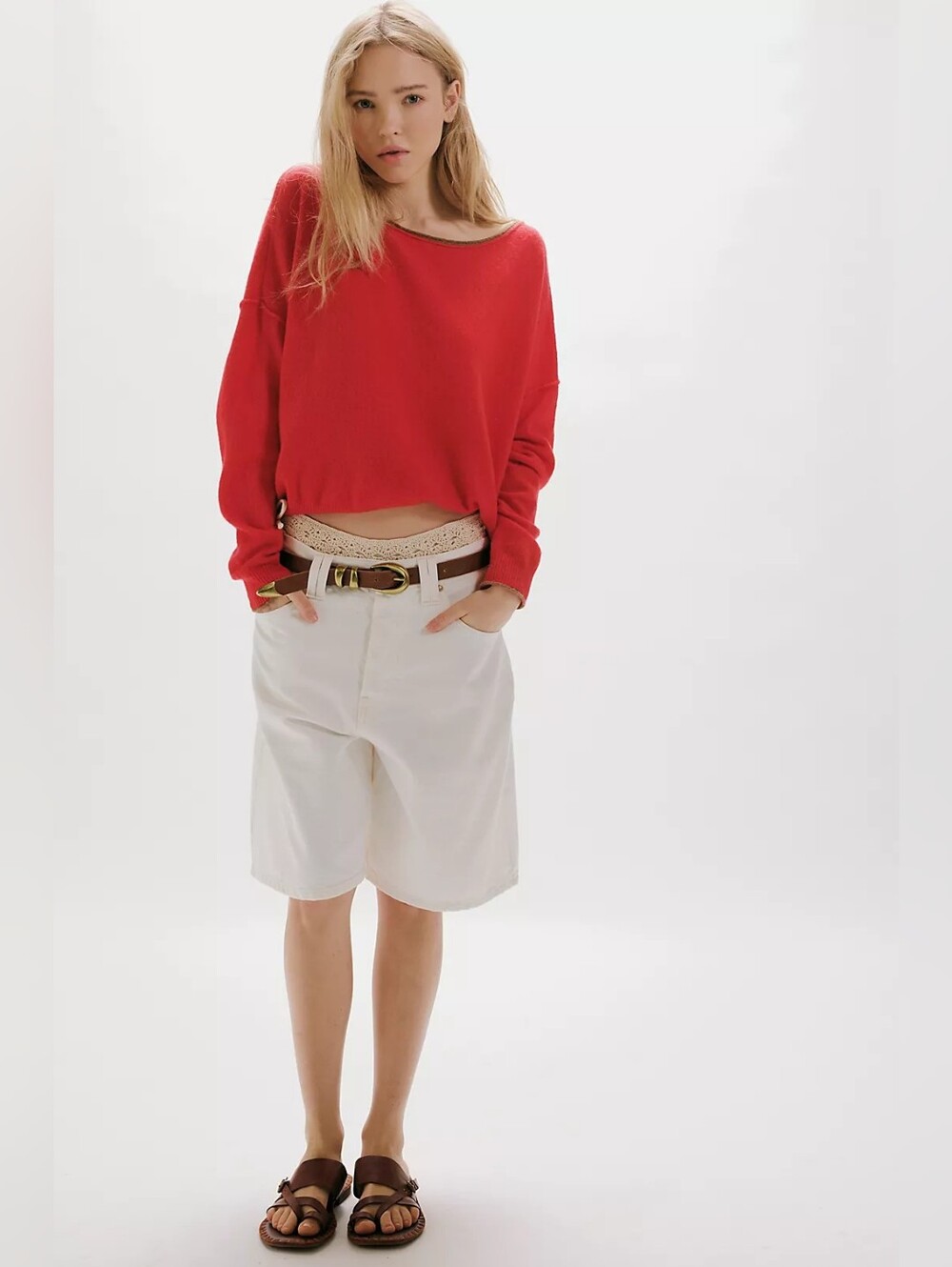 🪷NWT Free People See Me SoftSpun Pullover In High Risk Red Combo, XL 🌙 - Picture 6 of 16